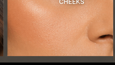 Cheek and skin closeup blueprint of Ghazaleh Ghasemi, Persian-Canadian bilingual master of ceremonies and motivational speaker in Toronto
