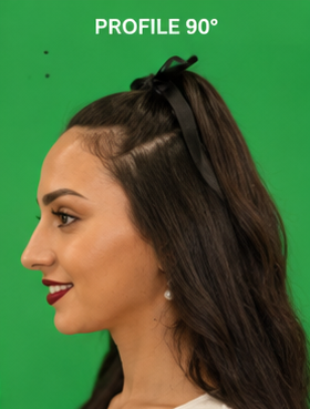 Right profile smile closeup blueprint of Ghazaleh Ghasemi, Persian-Canadian bilingual master of ceremonies and motivational speaker in Toronto