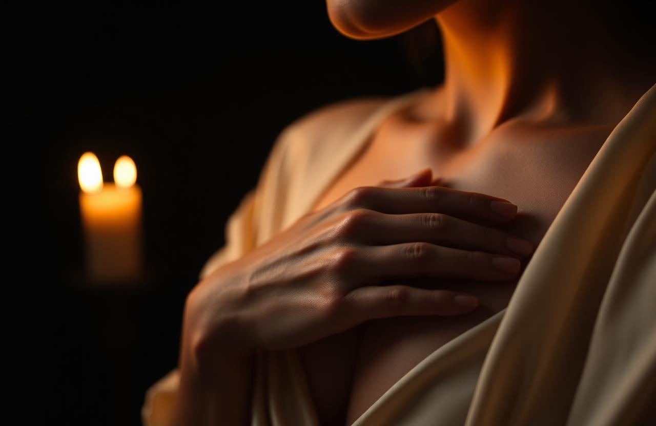 Hand on heart in golden candlelight, the soul-led presence of Ghazaleh Ghasemi, bilingual Persian-Canadian master of ceremonies and motivational speaker in Toronto