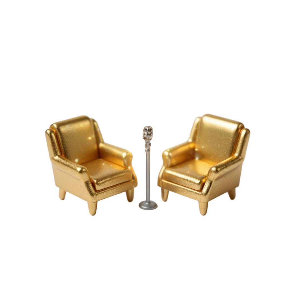 3D clip art icon for Keynote & Panel Moderation by Ghazaleh Ghasemi — bilingual Persian-Canadian master of ceremonies, motivational speaker, and event producer in Toronto